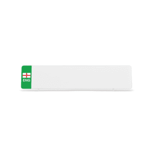 White ZEV ENG Flag Reflective