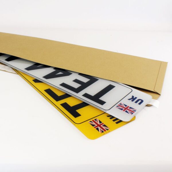 Pair of Number Plates in Oblong Card Envelope