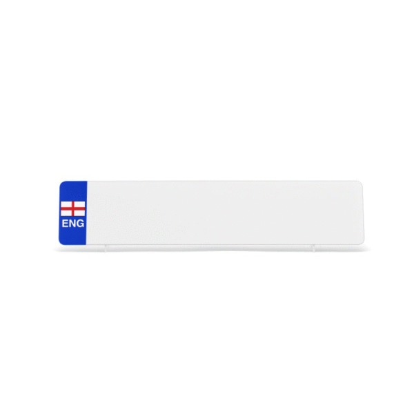Oblong White National ENG Flag Reflective