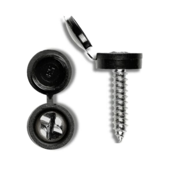 Screws with Black Caps - Closeup